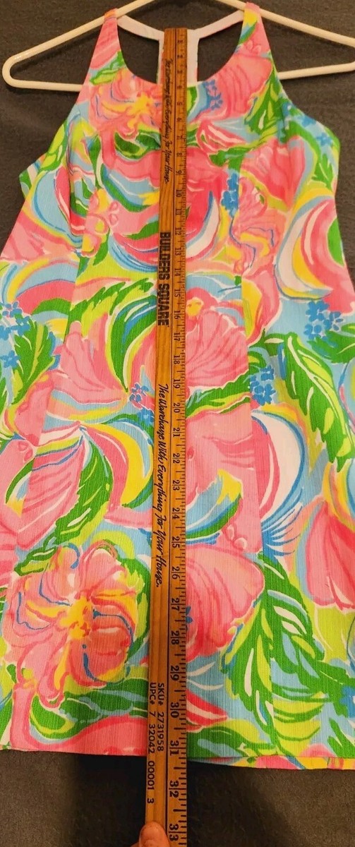 Lilly Pulitzer Grayes Shift Dress Sz 2 So A Peeling Pink Racerback