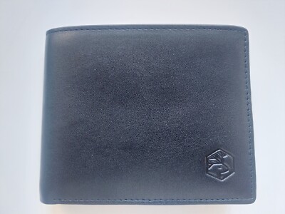 Made In Italy,New,Mens Wallet,Italian Leather, 6 Cards,Black,Small Change pocket