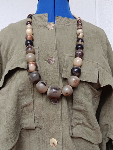 Bluse Vintage große Taschen oliv COBRA Leinen nicht getragen groß 50 52 - Bild 16 von 17