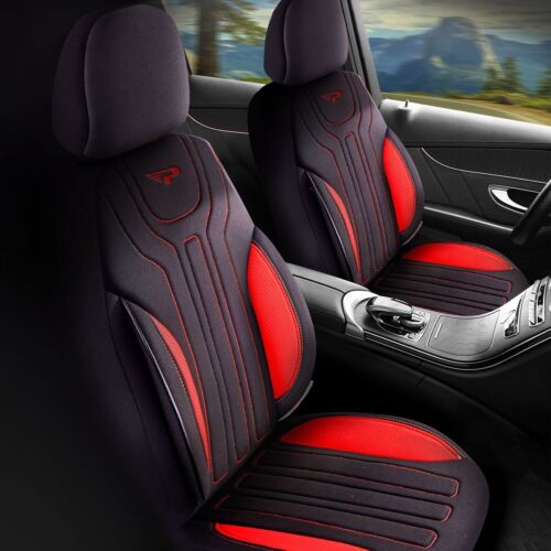 Housses de siège auto convient pour Mercedes Benz CLK W209 HIMALAYA (complet) noir rouge - Photo 1/8