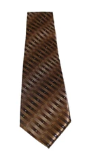 Mens Silk Necktie Jatala 20 Designer Brown Bronze Striped 56 L - 4 W 