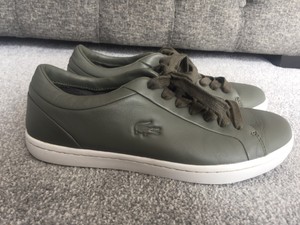 khaki lacoste trainers