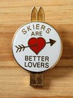 Vintage Skiers Are Better Lovers Enamel Pinback Souvenir Pin/Lapel Badge — photo 2