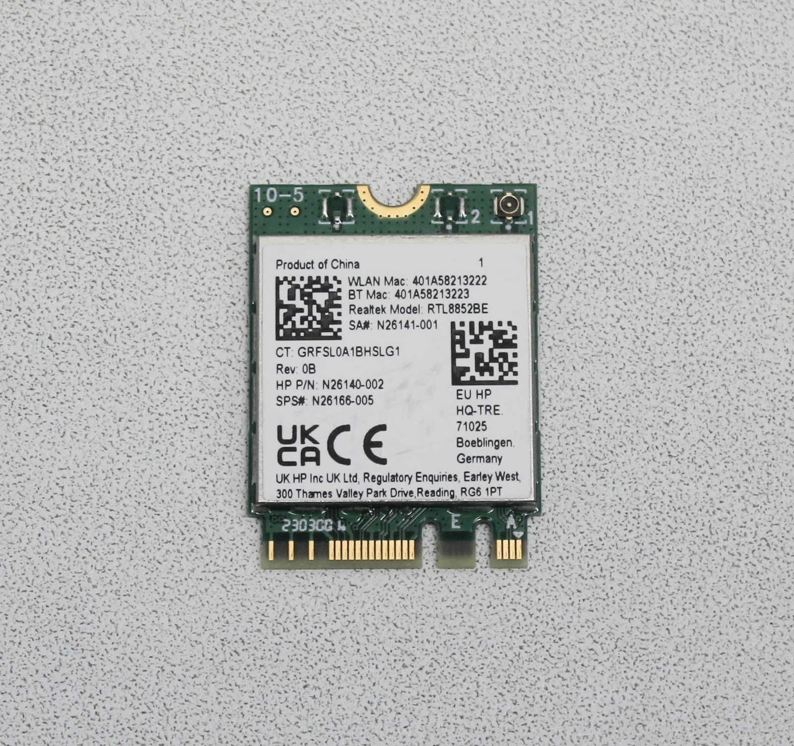 M91238-005 Hp Wlan Realtek Cava2 Ax 2X2 17-Cn2008Ds