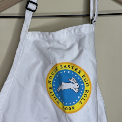 White House Easter Egg Roll White Apron 2009 Adult Size Obama First Year
