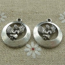 Free Ship 88 pcs tibetan silver angel charms 22x19mm L-548