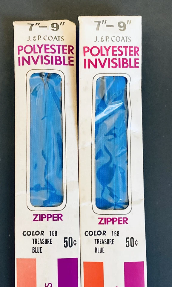 NOS Vintage Lot Of 8 Zippers Talon And J & P Coats Plastic Assorted Colors Sizes - Image 4 of 4