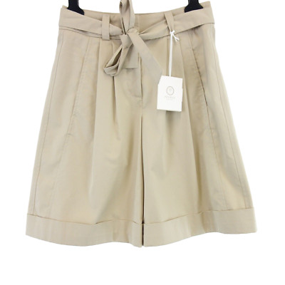 Shorts PESERICO Beige Damen Bermuda Kurze Hose DE 34 XS Gürtel Taschen Skort Neu