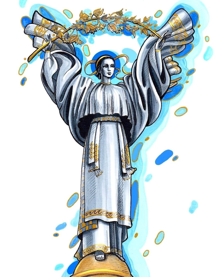 RARE PERSONALIZED LIMITED SET STAMPS & ENVELOPE "The Independence Monument Kyiv" - Image 3 of 4