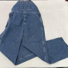 Dickies Overalls Mens 32x30 Blue Denim Bib Carpenter Workwear Pockets Utility
