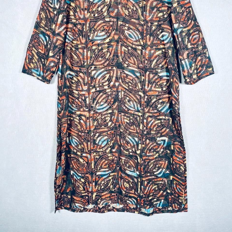 Vestido Neeru Kumar para mujer XL marrón lana seda caftán Foto 2 de 4