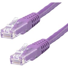 StarTech 25 ft Cat 6 Purple Molded RJ45 UTP Gigabit Patch Cable C6PATCH25PL
