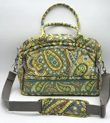 Vera Bradley Laptop Messenger Bag Lemon Parfait Quilted Fabric Shoulder Strap - Image 1 of 4