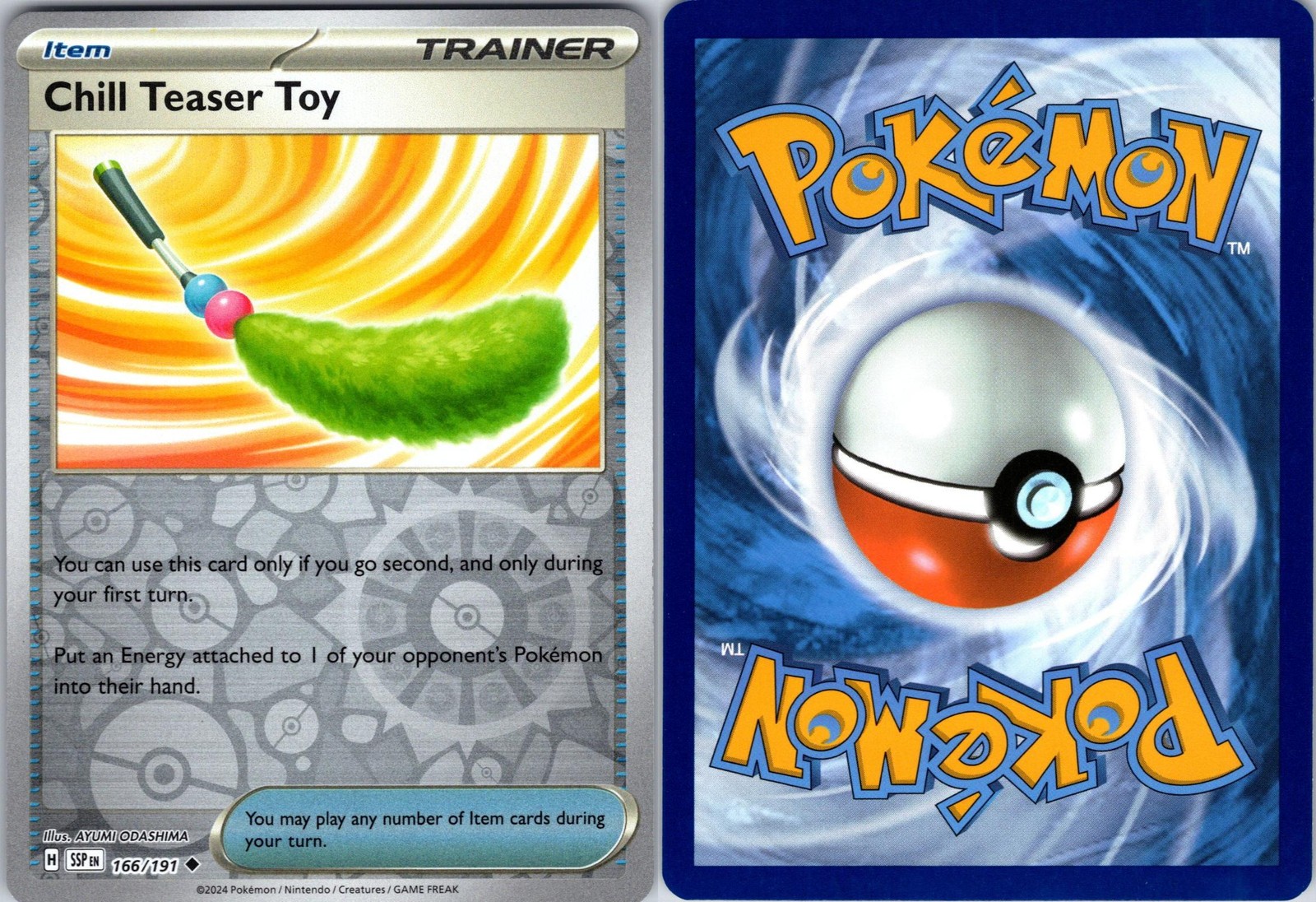 Chill Teaser Toy 166/191 Uncommon Surging Sparks Pokemon Reverse Holo Near Mint