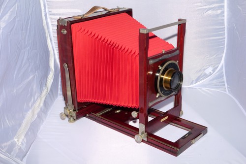 Conley 8x10 Wood Field View Camera. 11 3/4" f6 Conley Brass Lens. RESTORED!