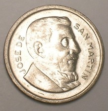 1952 Argentina Argentinian 50 Centavos San Martin Coin XF