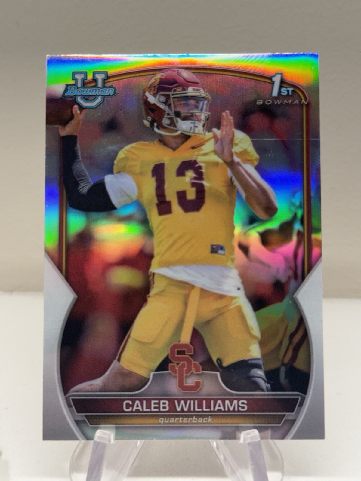 2022 Bowman University Chrome Caleb Williams #50 (RC) Silver Refractor ￼