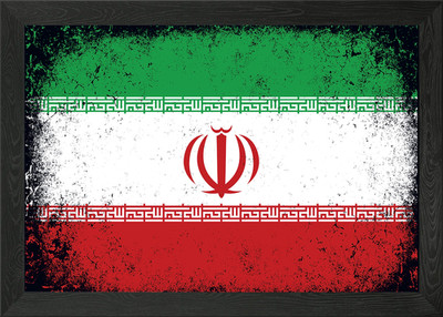 Gerahmtes Wandbild Poster Leinwanddruck Bild iranische Flagge