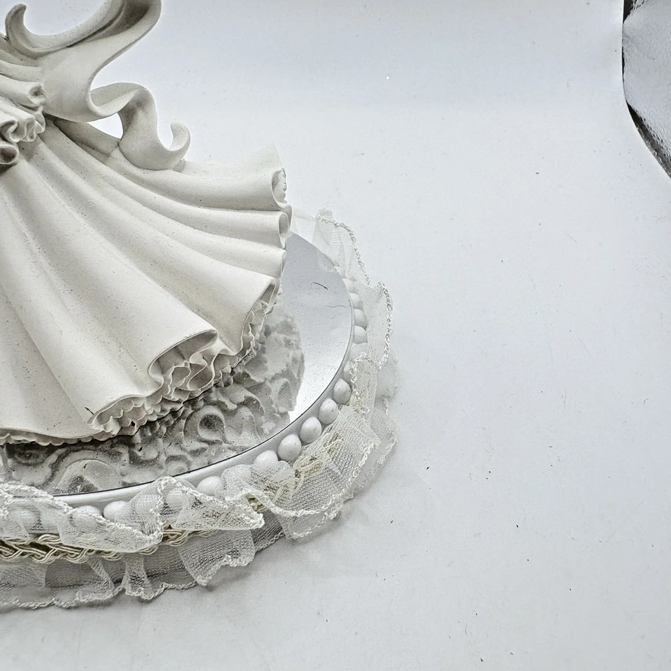 Vintage Wilton 1989 Elaborate Wedding Cake Topper White With Lace - Image 2 of 4