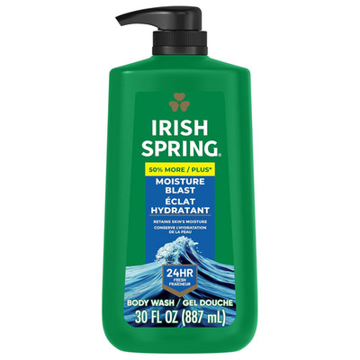 Mens Body Wash, Moisture Blast Body Wash for Men, Feel Fresh All Day, 30 Oz Pump