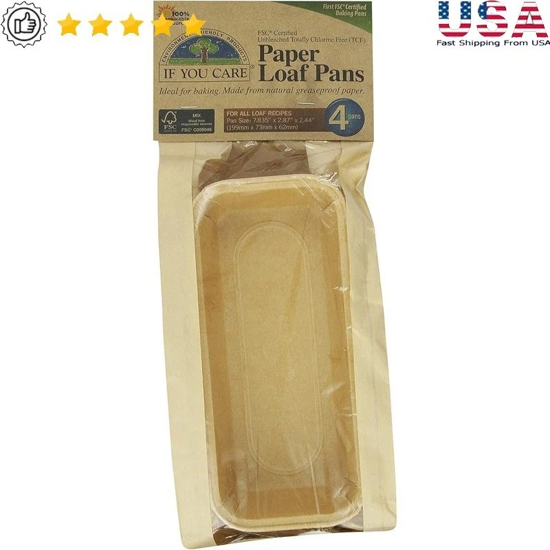 Chlorine Free Baking Pans Paper Loaf Pans Freezer Safe Easy Release Greaseproof