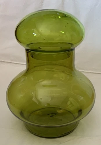 VERY RARE Blenko 7328 Glass Jar With Mushroom Lid. Nickerson Design. Incredible