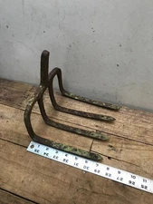 antique 4 tine forged steel tobacco cultivator garden hand tool soil aeration