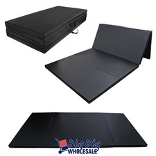 Black Thick Folding Gymnastics Mat Exercise Fitness Yoga Stretching Pad