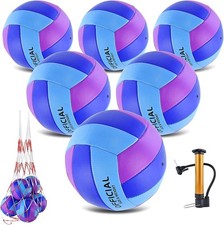 6 Pack Volleyballs Official Size 5, Waterproof Soft Bulk Recreational Volley Bal