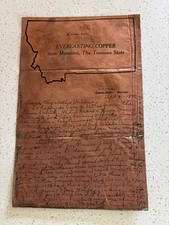 1940 Vintage Everlasting Copper Letter Letterhead Souvenir Great Falls Montana