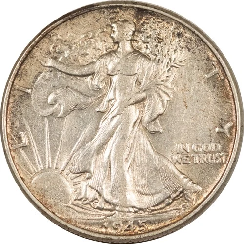 1945 WALKING LIBERTY HALF DOLLAR - HIGH GRADE NEARLY UNCIRCULATED, LOOKS CHOICE!