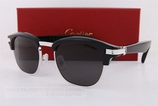 Closeout New Authentic Cartier Sunglasses CT 0496/S-001 Black-Silver/Solid Gray