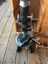 ANTIQUE ERNST LEITZ WETZLER MICROSCOPE WITH EXTRAS