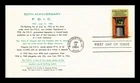US COVER FDIC 50TH ANNIVERSARY FIRST DAY ISSUE SCOTT 2071 THERMOGRAPHED