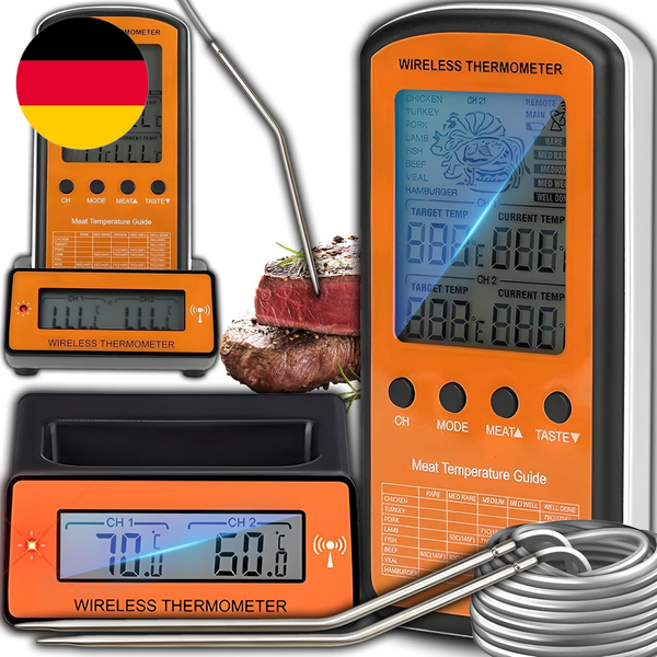 Retoo Fleischthermometer Kabellos Grillthermometer Digital Bratenthermometer LCD-image
