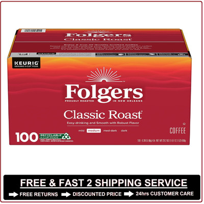 Folgers Classic Medium Roast K-Cup Coffee Pods, 100 ct.