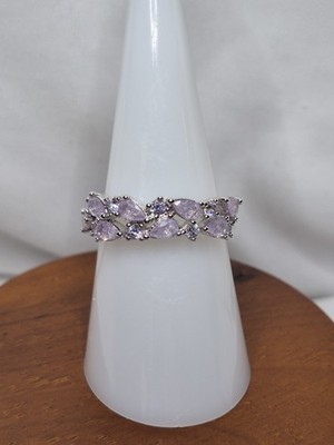 Bomb Party Ring Size 7 ''It Had To Be You'' Iris Ice Crystal On Rhodium Plating 