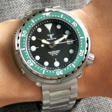 Tandorio Black Dial Ceramic Bezel Japan NH35A Automatic Steel Diving Mens Watch