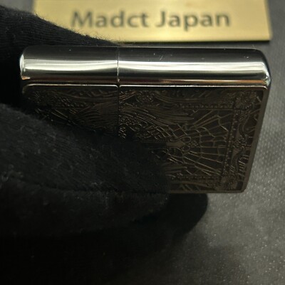 Zippo Oil Lighter Angel Cross Silver 2 Sided Processing Regular