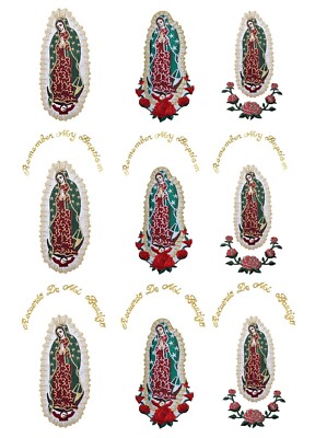Hermosala Virgin Mary Maria Guadalupe Christening Baptism Small Iron on Patch