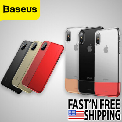 For iPhone X XR XS Max Half and Half Shockproof TPU Phone Case Cover