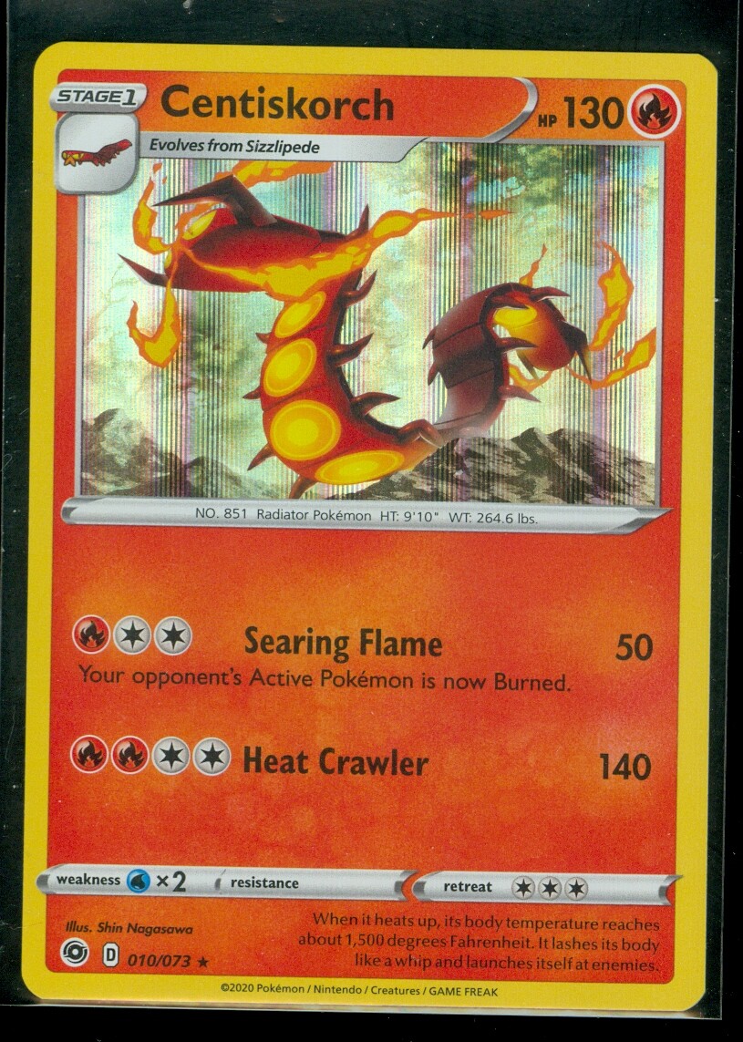 Pokemon CENTISKORCH 010/073 - Champion's Path - RARE HOLO - MINT