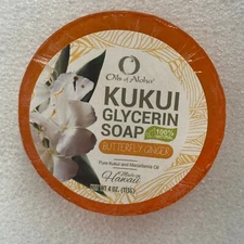 Oils of Aloha Kukui Glycerin Soap 4 oz. Butterfly Ginger Scent