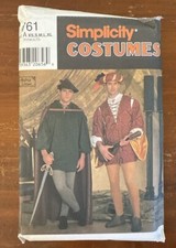 Simplicity 7761 Costume Sewing Pattern Medieval Renaissance XS-XL Robin Hood