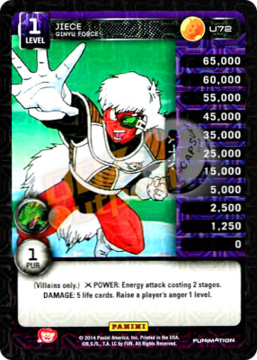 ドラゴンボールカード YU DBZ Dragon Ball Z TCG Card Panini Premiere U72 Jiece, Ginyu Force