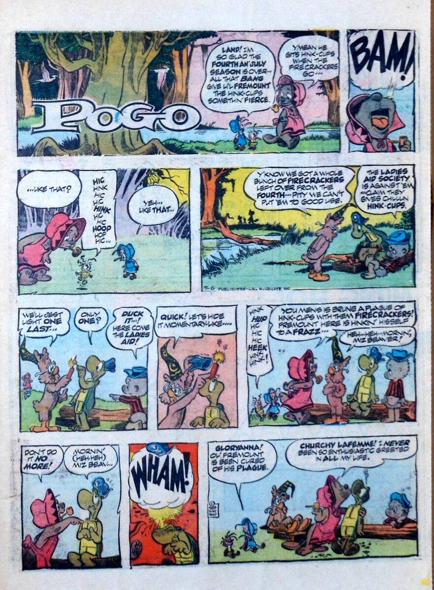 Pogo by Walt Kelly - large full tab page color Sunday comic - May 6, 1956