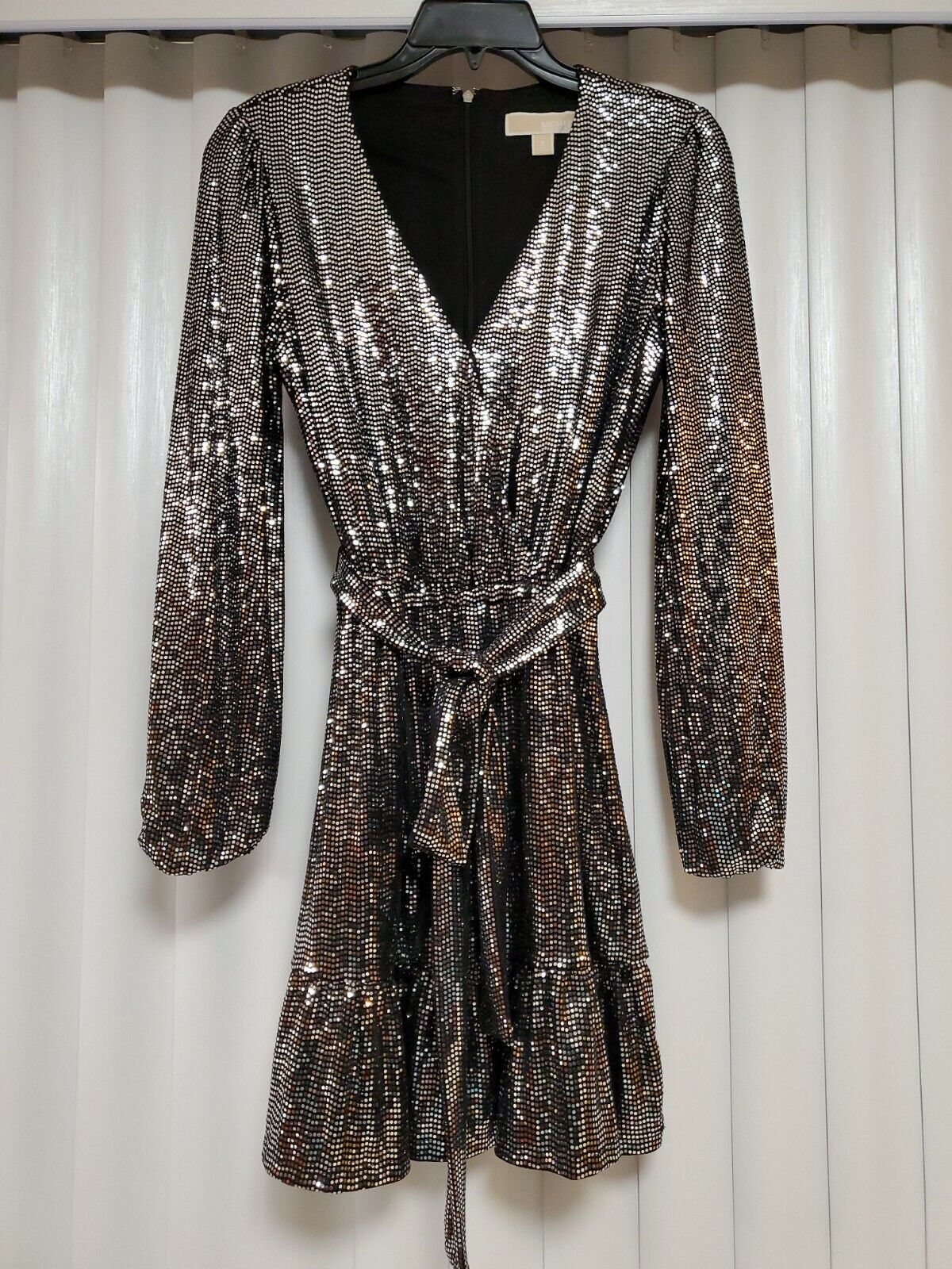MICHAEL KORS Mirror Dot Matte-Jersey Crossover Dress Size S | eBay