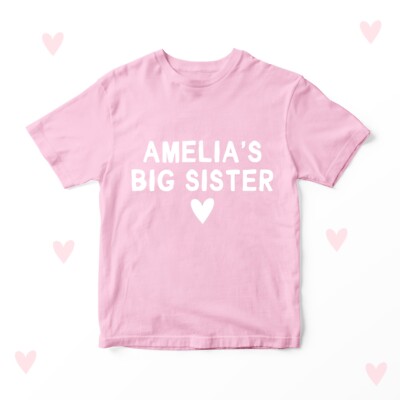 Große Schwester Kinder T-Shirt personalisiert Geschwister Werbegeschenk großer kleiner Bruder