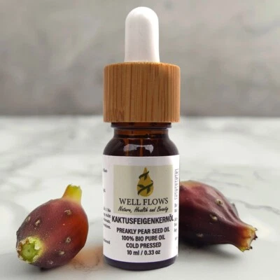 Kaktusfeigenkernöl Bio 10ml - Anti-Falten Gesichtsöl & Hautpflege - Well Flows - Bild 1 von 3