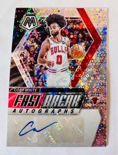 Coby White 2023-24 Panini Prizm Fast Break Disco Prizm Autograph Auto